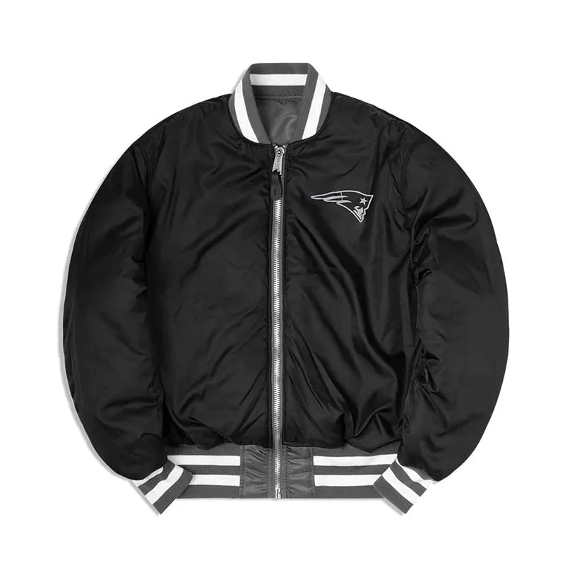 [13118245] New England Patriots Reversible Grey Men's Jacket