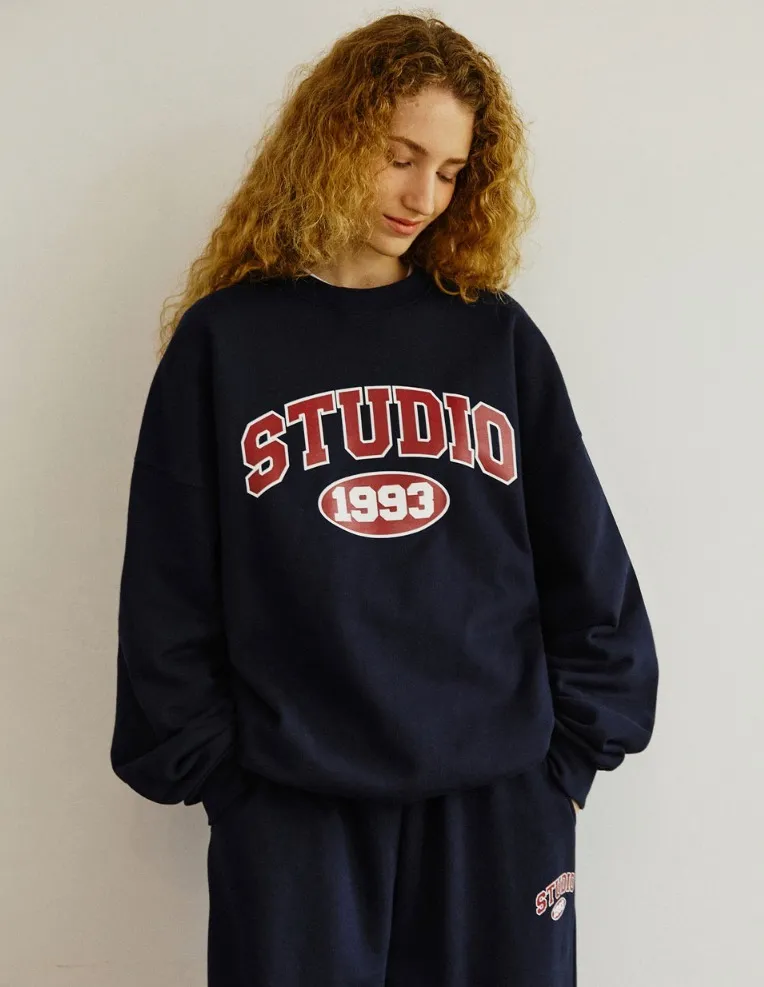 1993studio  |Unisex Street Style Logo Hoodies & Sweatshirts