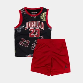 23 All Over Print Shorts Preschool Set (Red/Black)