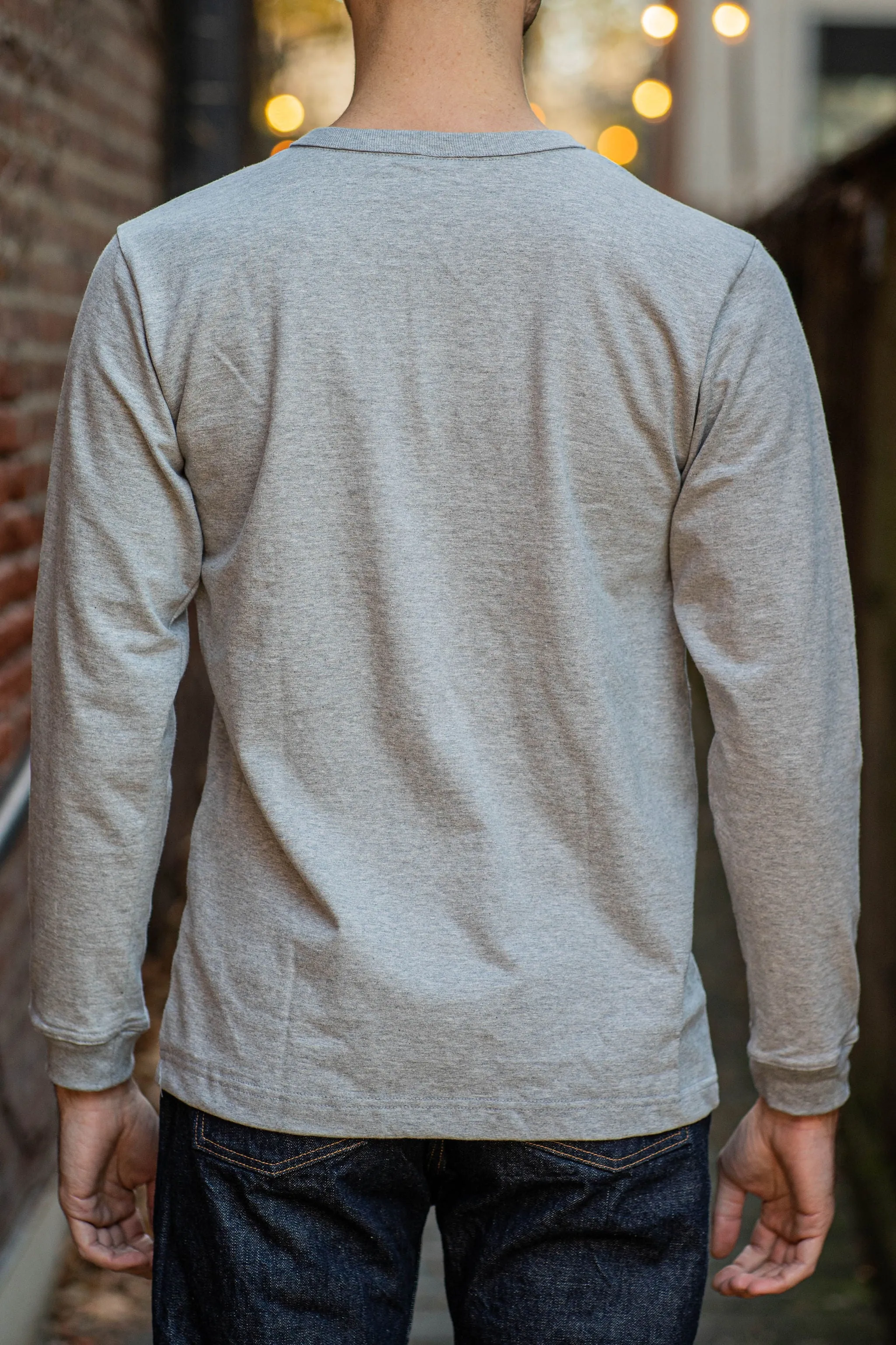 3sixteen Long Sleeve Henley - Heather Grey