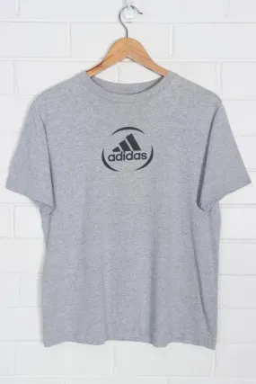 ADIDAS Grey & Black Logo USA Made T-Shirt (S-M)