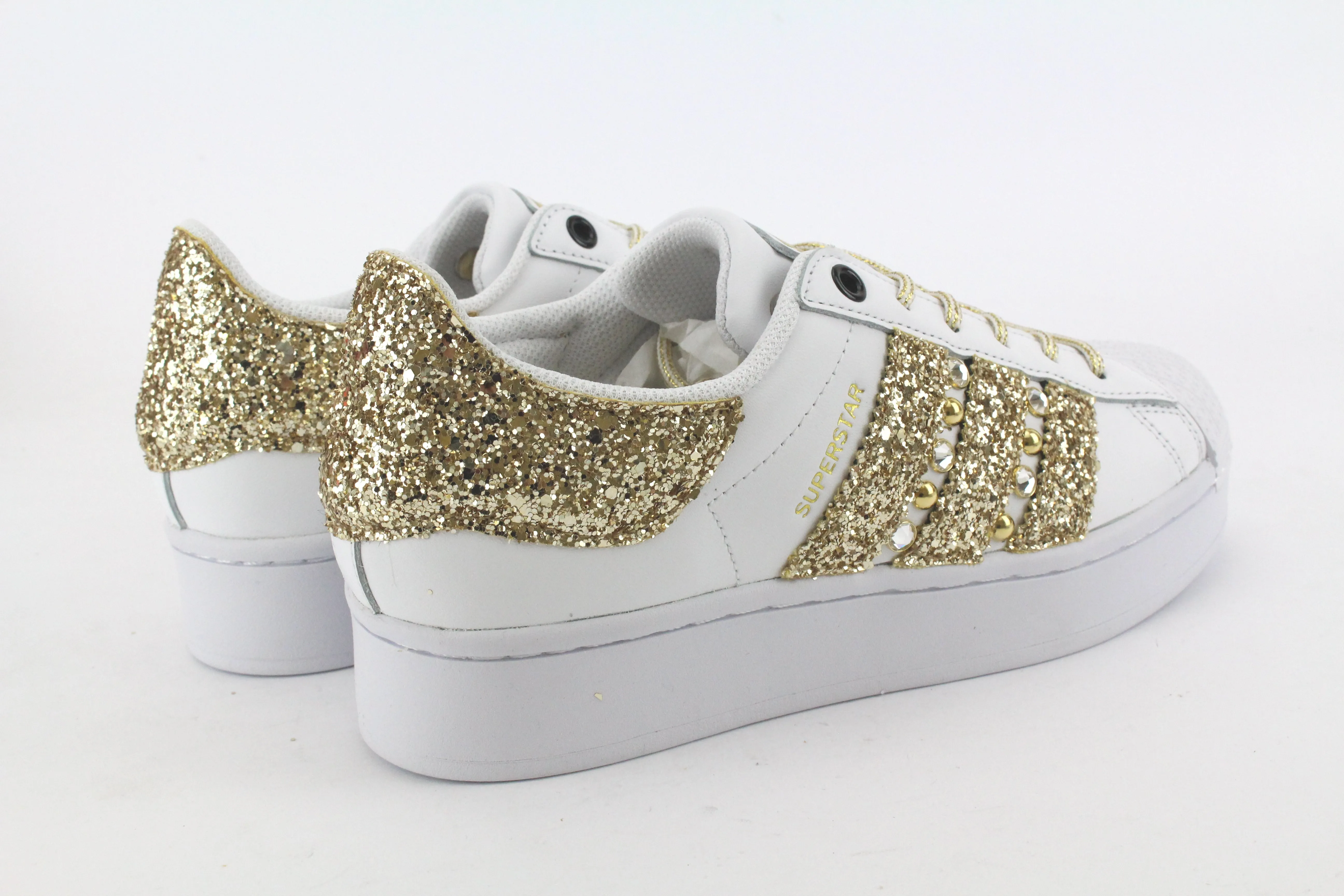 Adidas Superstar Bold Glitter Borchie e Strass Oro