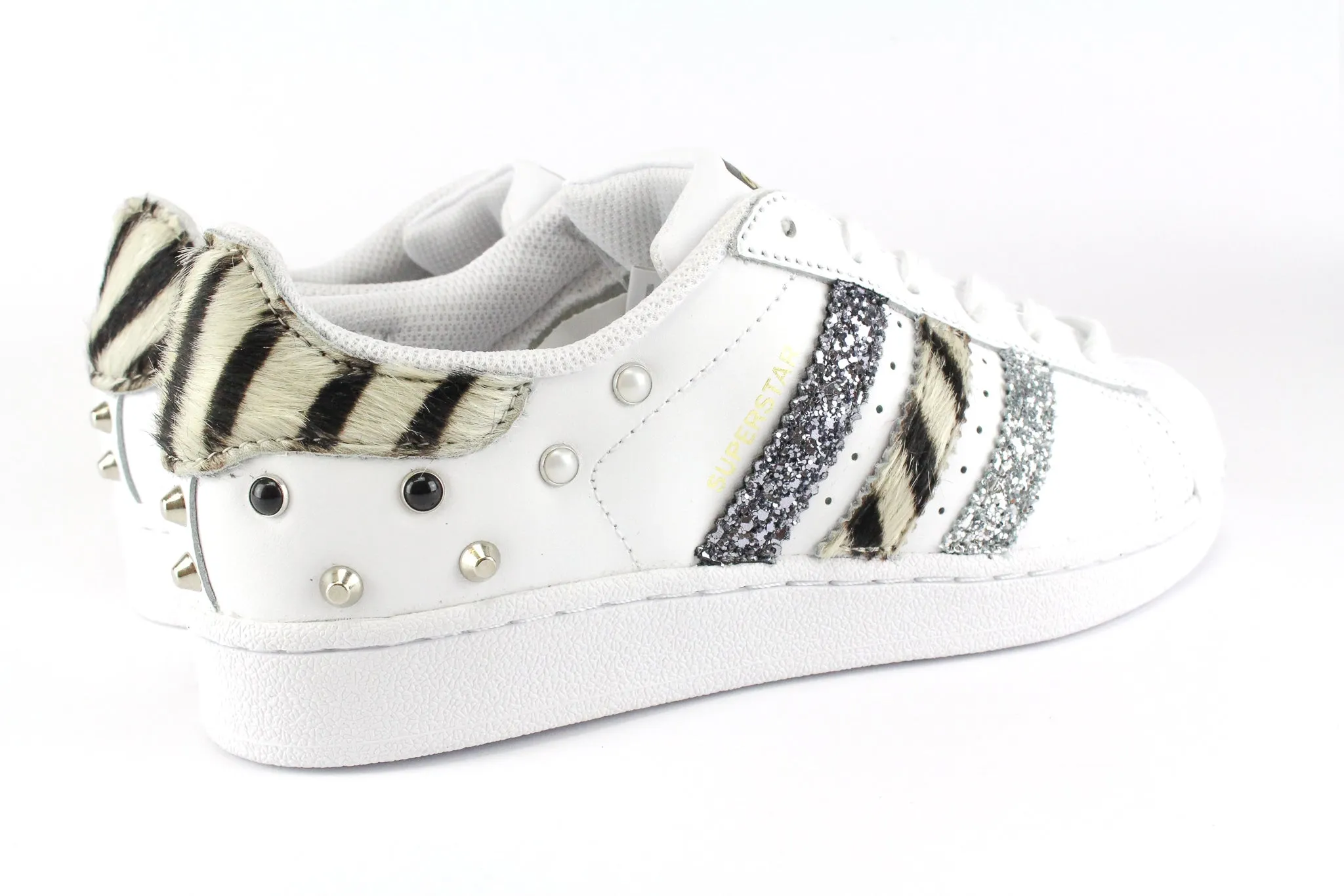 Adidas Superstar Zebrate Glitter  Borchie & Perle