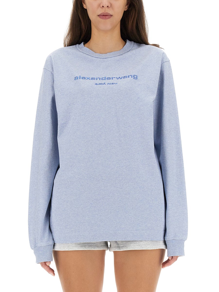 ALEXANDER WANG    COTTON SWEATSHIRT WITH LOGO