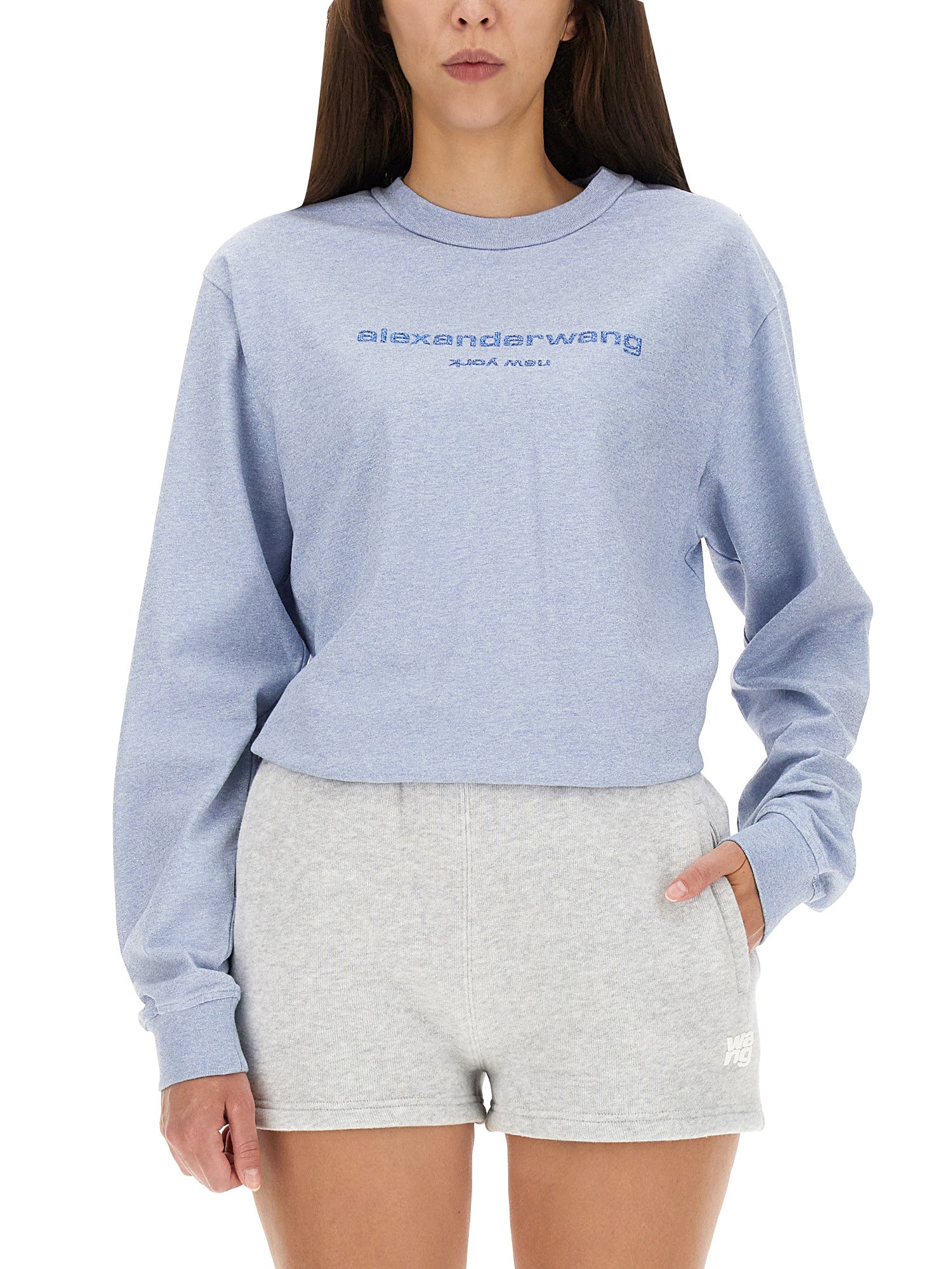 ALEXANDER WANG    COTTON SWEATSHIRT WITH LOGO