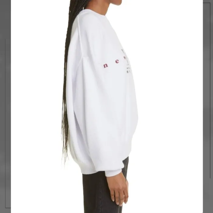 Alexander Wang  |Crew Neck Long Sleeves Plain Oversized Hoodies & Sweatshirts