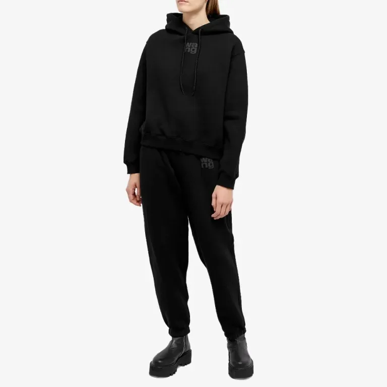 Alexander Wang  |Long Sleeves Plain Cotton Logo Hoodies & Sweatshirts