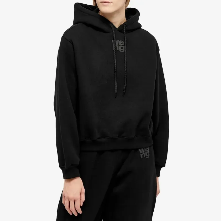 Alexander Wang  |Long Sleeves Plain Cotton Logo Hoodies & Sweatshirts