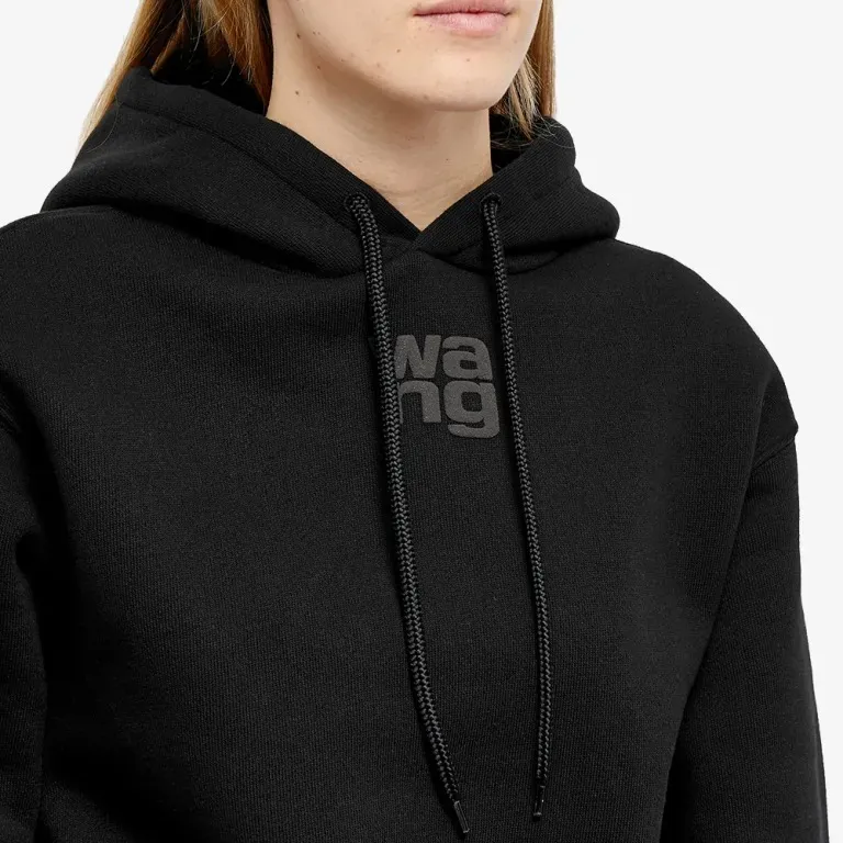 Alexander Wang  |Long Sleeves Plain Cotton Logo Hoodies & Sweatshirts