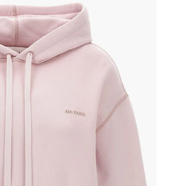 AMI PARIS  |Long Sleeves Plain Cotton Logo Hoodies & Sweatshirts