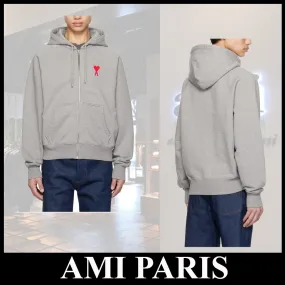 AMI PARIS  |Plain Logo Designers Hoodies