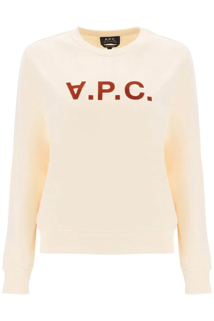 A.P.C.  |Crew Neck Long Sleeves Plain Cotton Logo