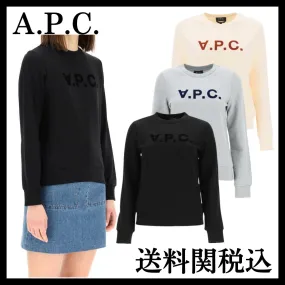 A.P.C.  |Crew Neck Long Sleeves Plain Cotton Logo