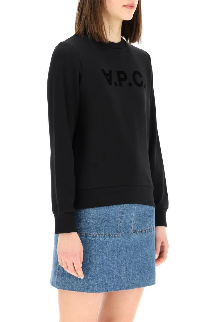 A.P.C.  |Crew Neck Long Sleeves Plain Cotton Logo