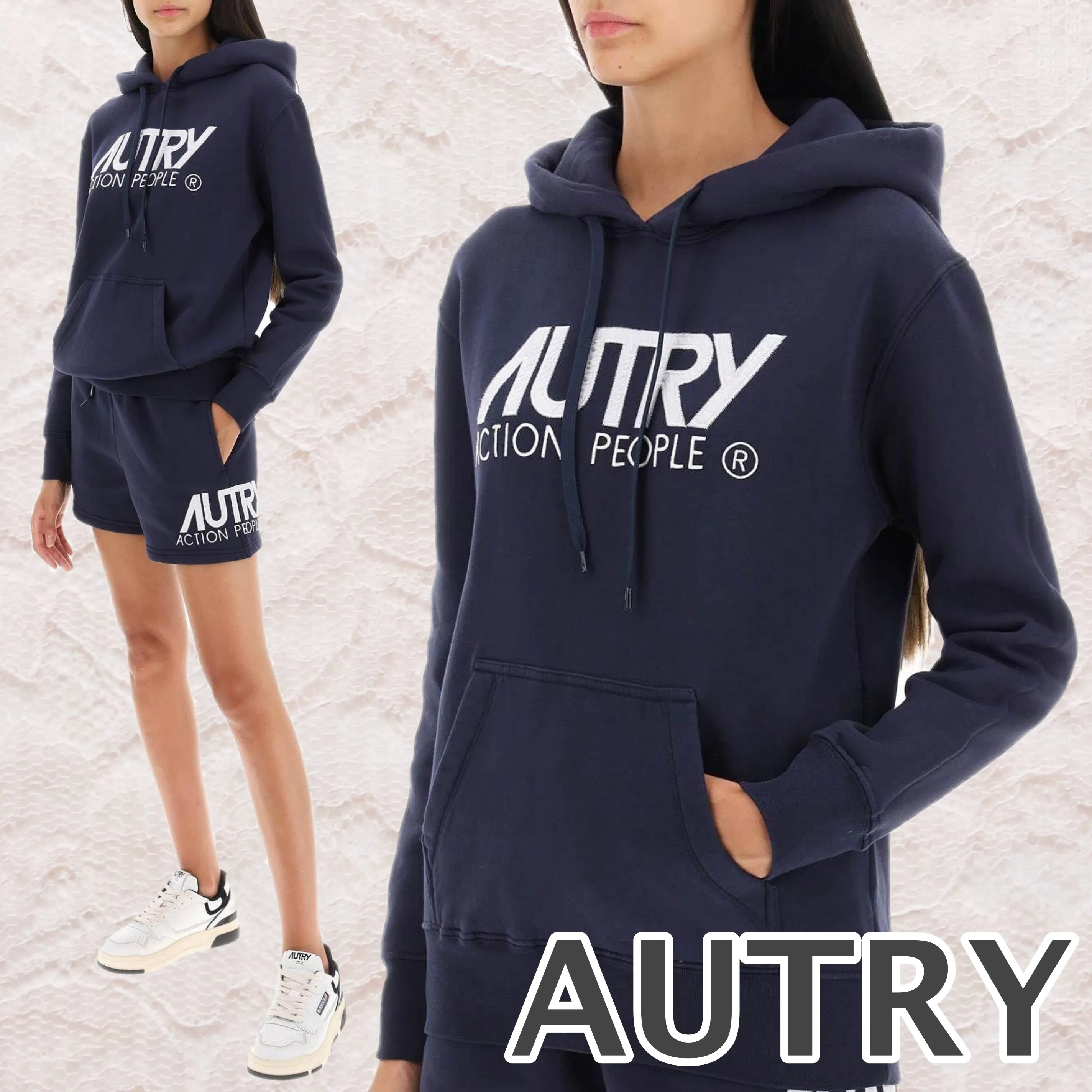 AUTRY  |Long Sleeves Cotton Logo Hoodies & Sweatshirts