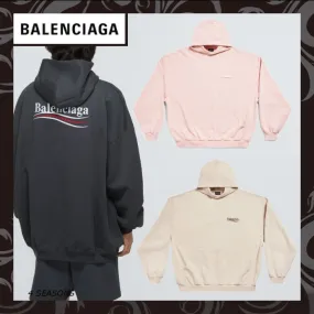 BALENCIAGA  |Long Sleeves Cotton Logo Luxury Hoodies