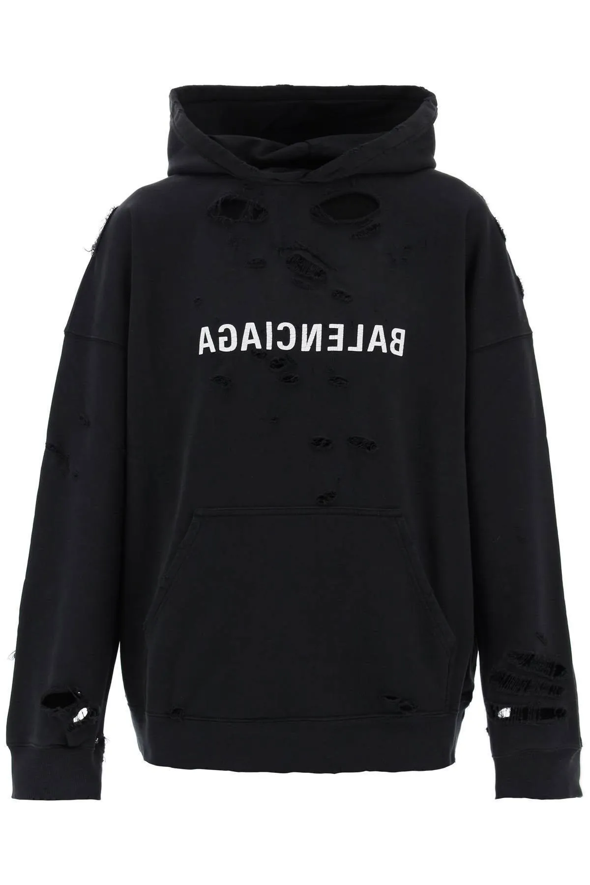 BALENCIAGA  |Long Sleeves Cotton Oversized Logo Hoodies & Sweatshirts