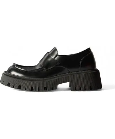 Balenciaga Tractor Loafer Shoes 'Black Smooth Calfskin'