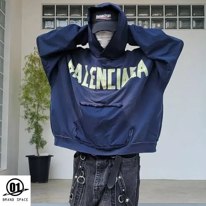 BALENCIAGA  |Unisex Street Style Long Sleeves Cotton Logo