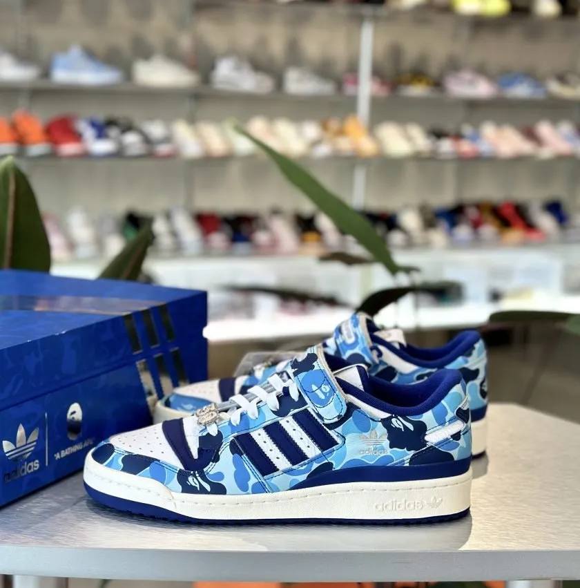 Bape x Adidas Forum 84 Low Blue Camo 