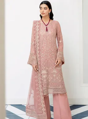 Best Of Flossie Luxury Embroidered Chiffon 3 Piece Unstitched Suit FS24SLC D-1101