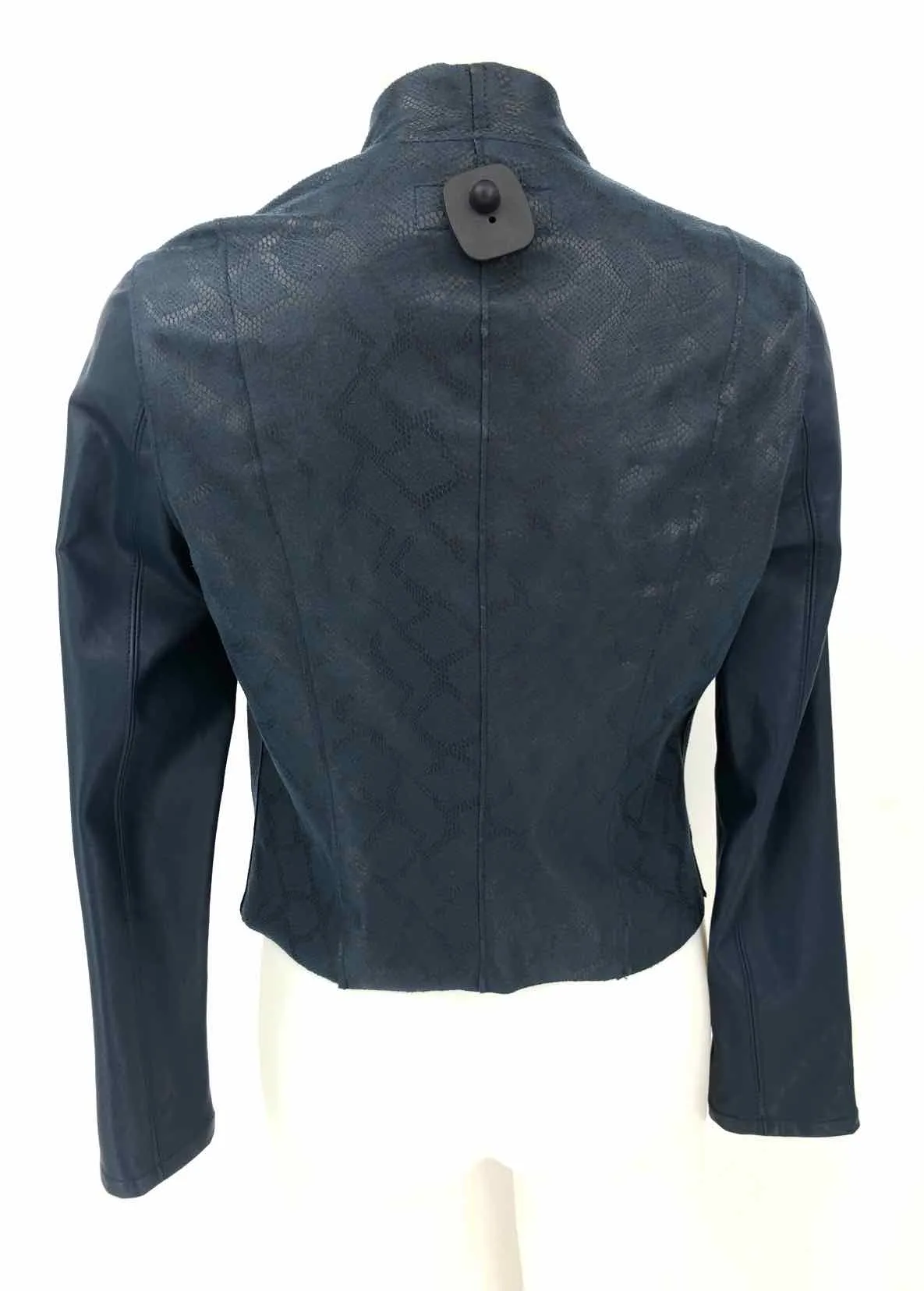 BLANK NYC Blue Ultra Suede Reptile Drape Front Women Size SMALL (S) Jacket