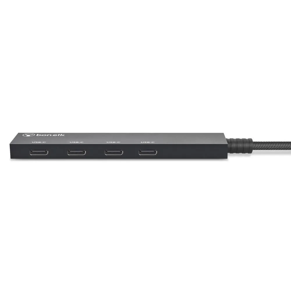 Bonelk Long-Life USB-C to 4 Port USB-C 3.0 Slim Hub (Black)