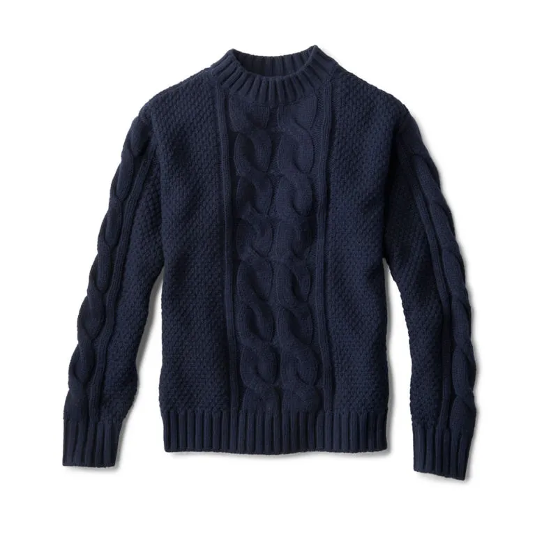 Cabled Crewneck Sweater