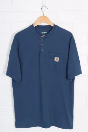 CARHARTT Blue 1/4 Button Up Classic Pocket Tee (XL)