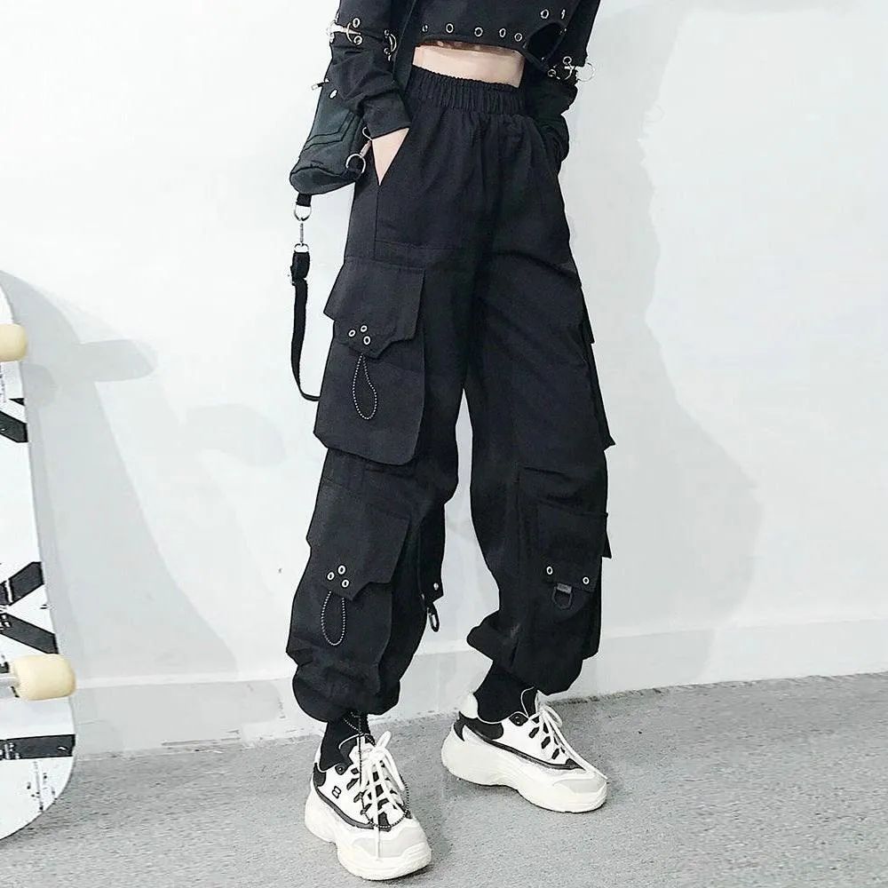 Casual Harem Pants for Punk Style - Featuring Convenient Pockets for a Functional and Fashionable Look