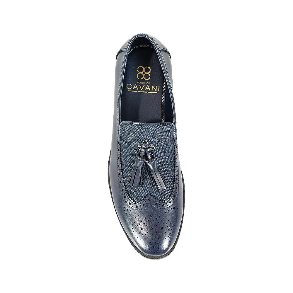 Cavani Lucius Navy Blue Slip On Loafers