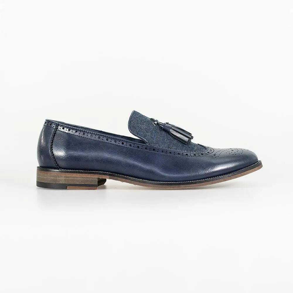 Cavani Lucius Navy Blue Slip On Loafers