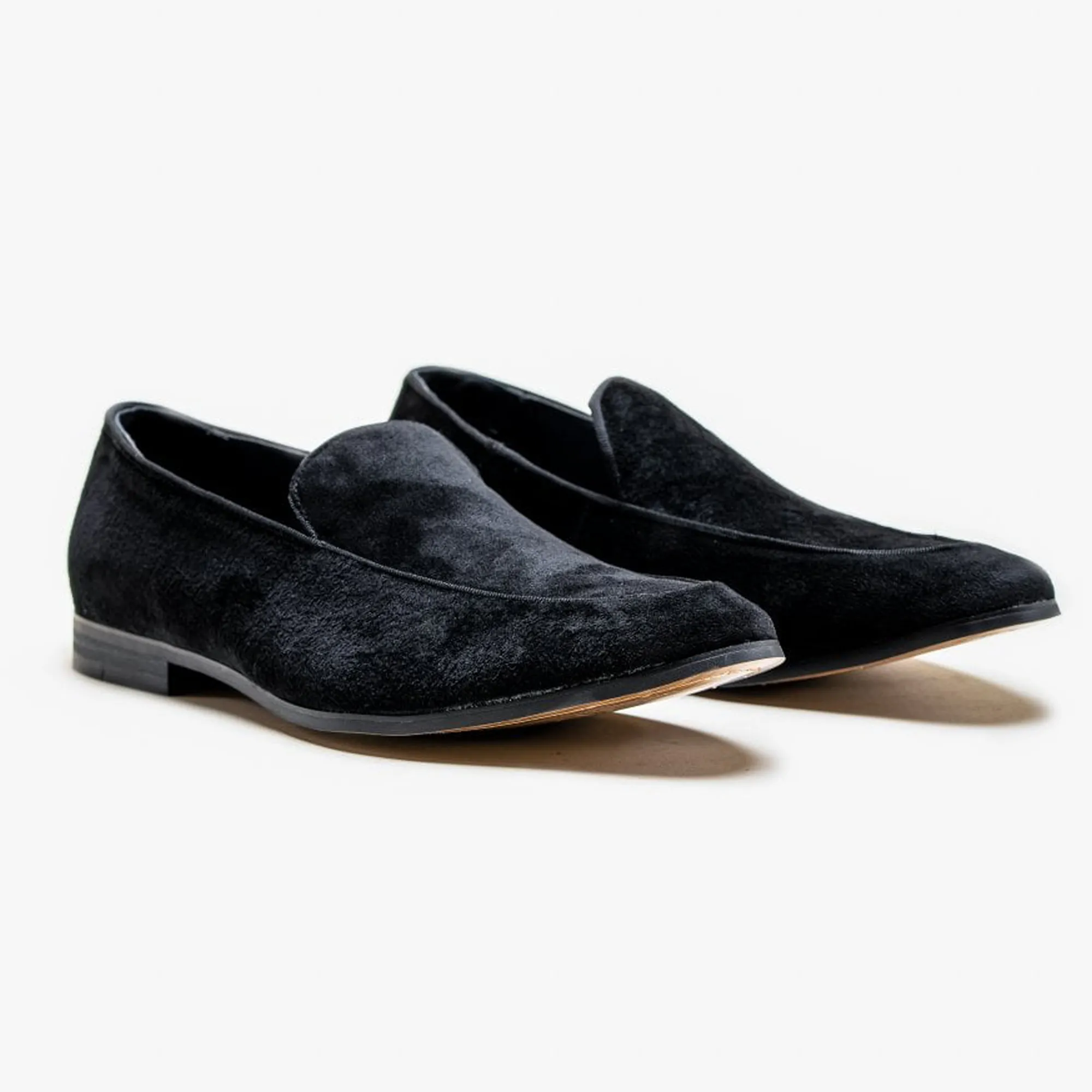 Cavani Milan Black Suede Slip On Loafers