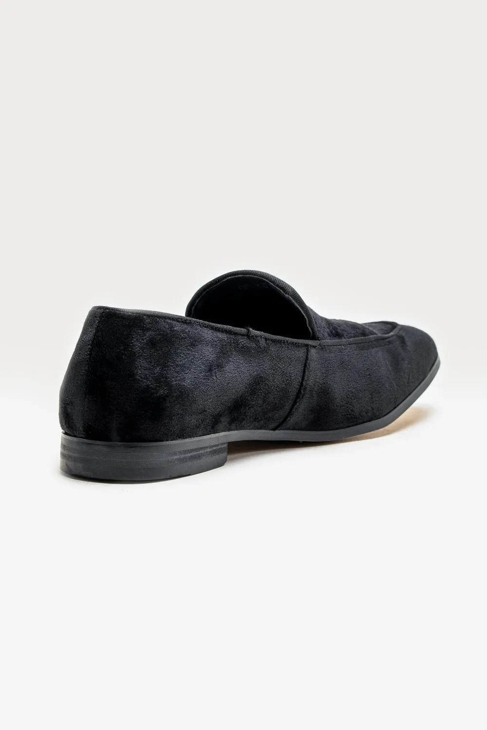 Cavani Milan Black Suede Slip On Loafers