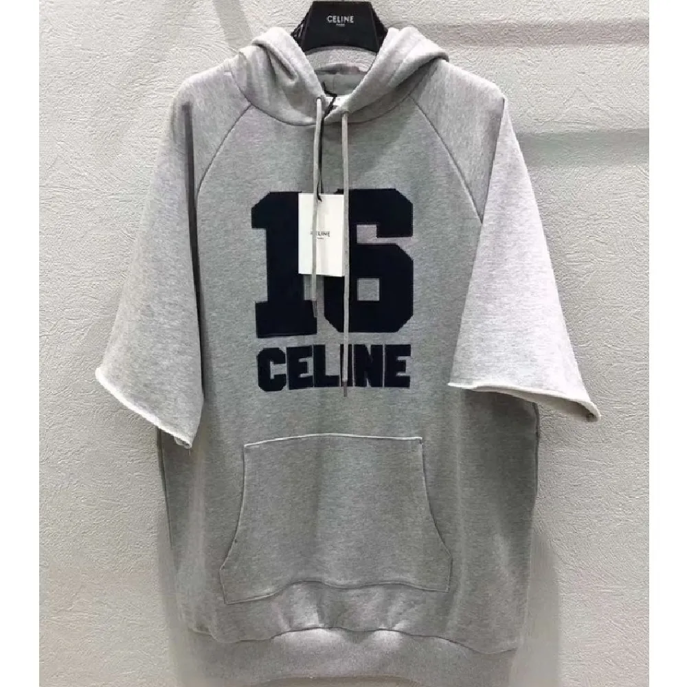 CELINE  |Plain Cotton Short Sleeves Oversized Logo