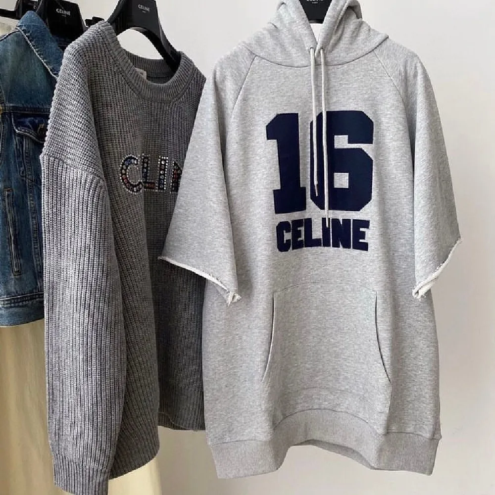 CELINE  |Plain Cotton Short Sleeves Oversized Logo