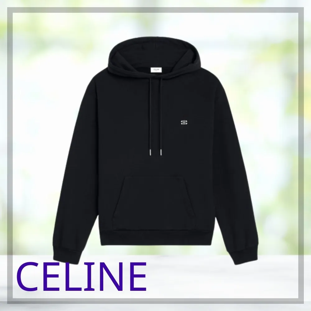 CELINE  |Unisex Cashmere Long Sleeves Plain Cotton Logo Luxury