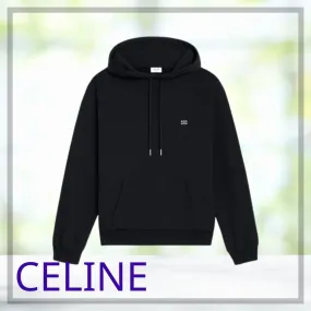 CELINE  |Unisex Cashmere Long Sleeves Plain Cotton Logo Luxury