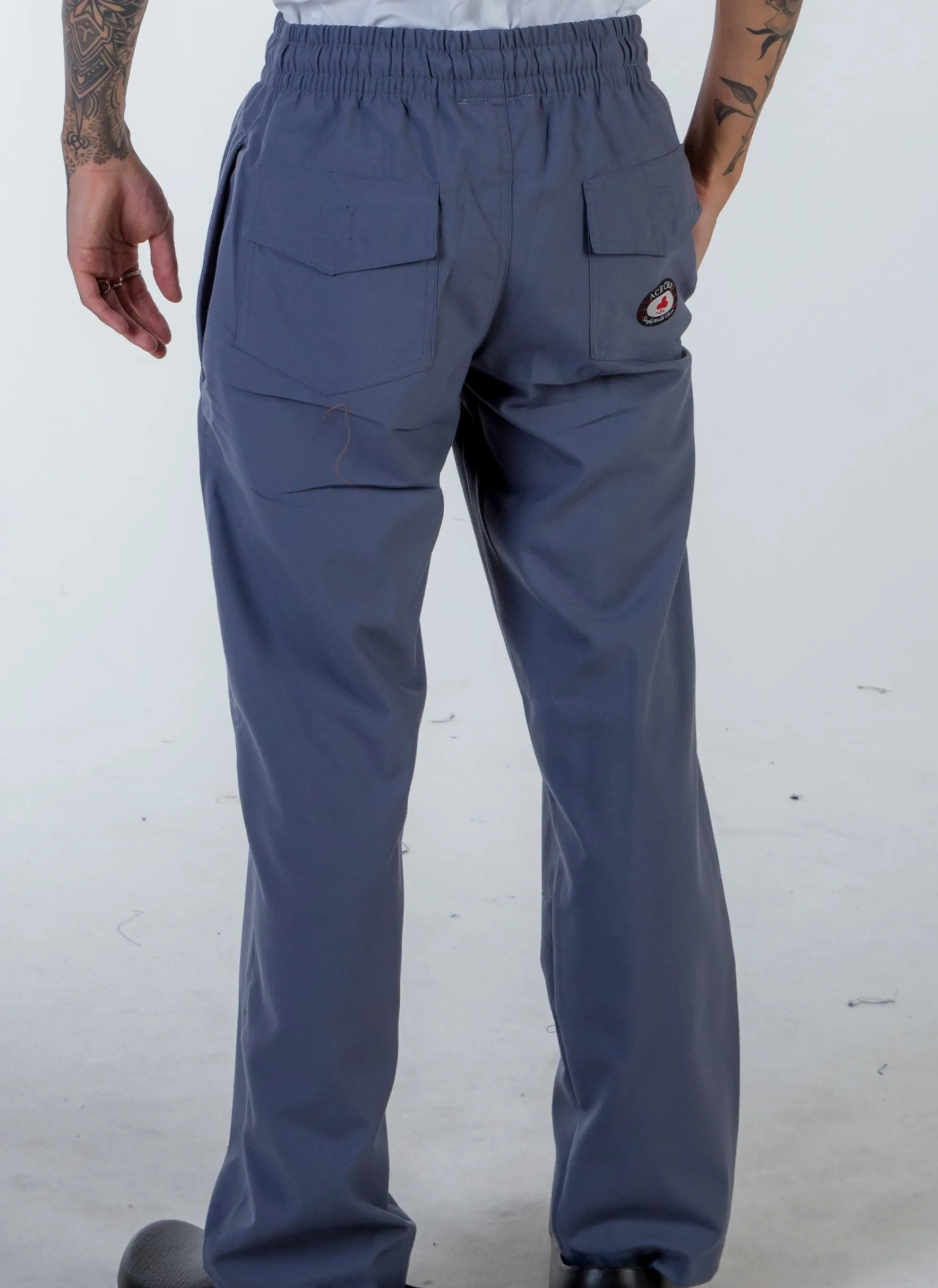 Chef pants Light grey color drawstring