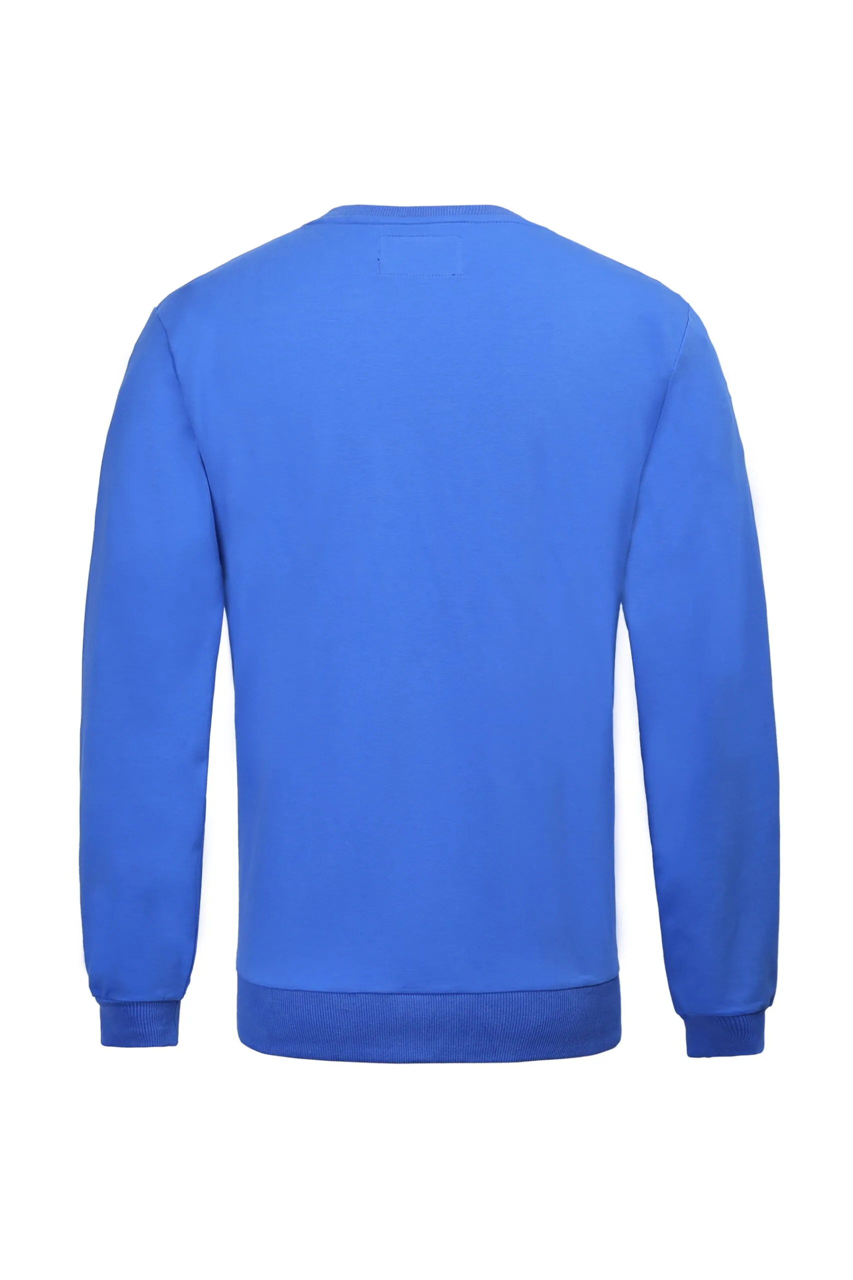 Cotton Sweatshirt with Embroidery – Blue