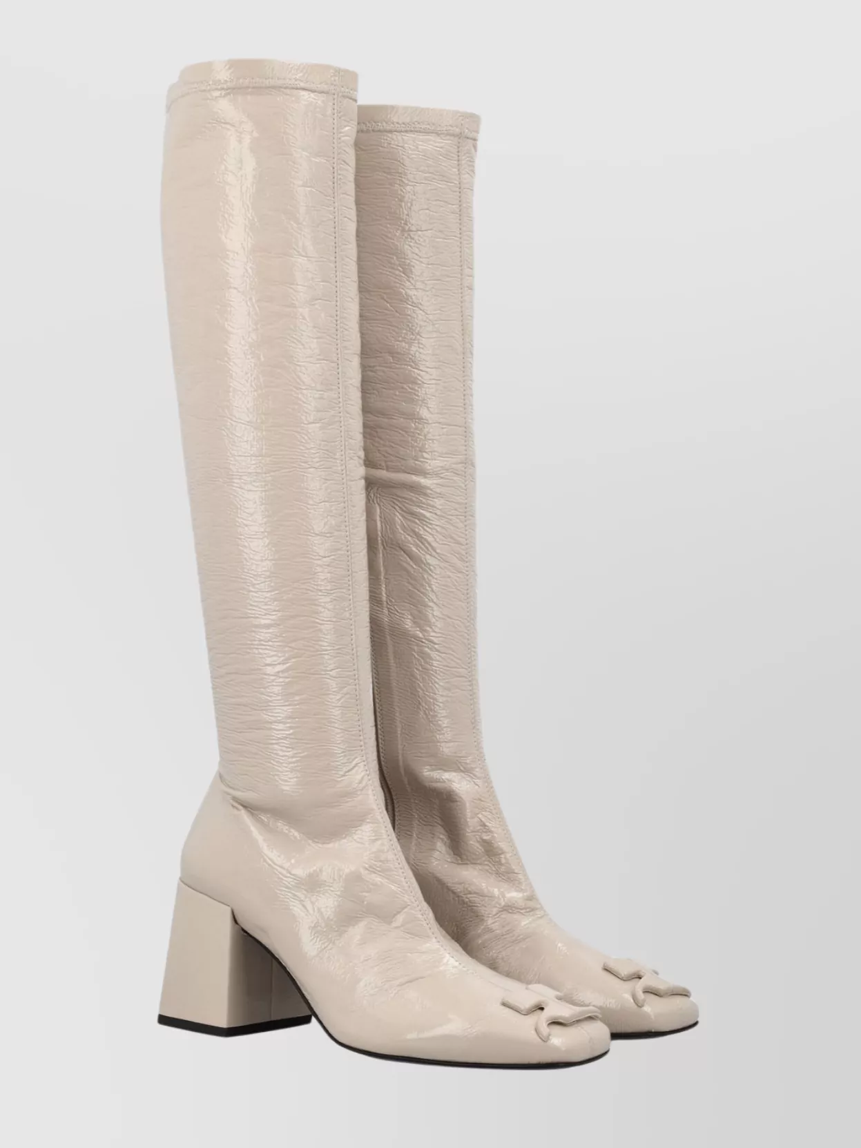 Courrèges   Vinyl knee-high square heel boots