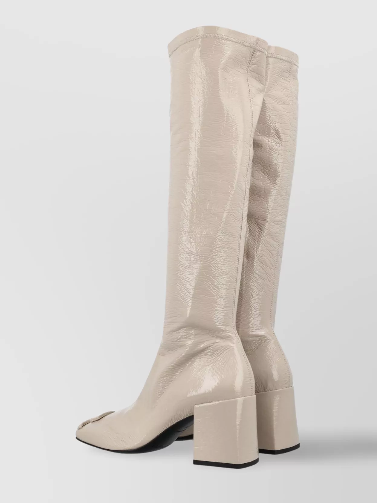 Courrèges   Vinyl knee-high square heel boots