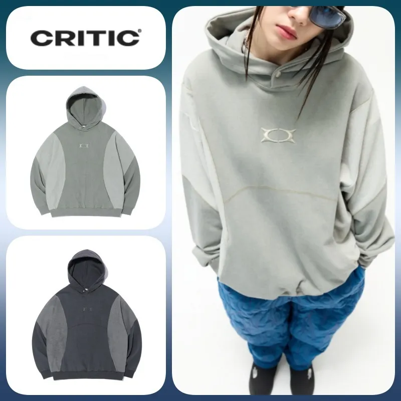 CRITIC  |Unisex Long Sleeves Cotton Oversized Logo Hoodies