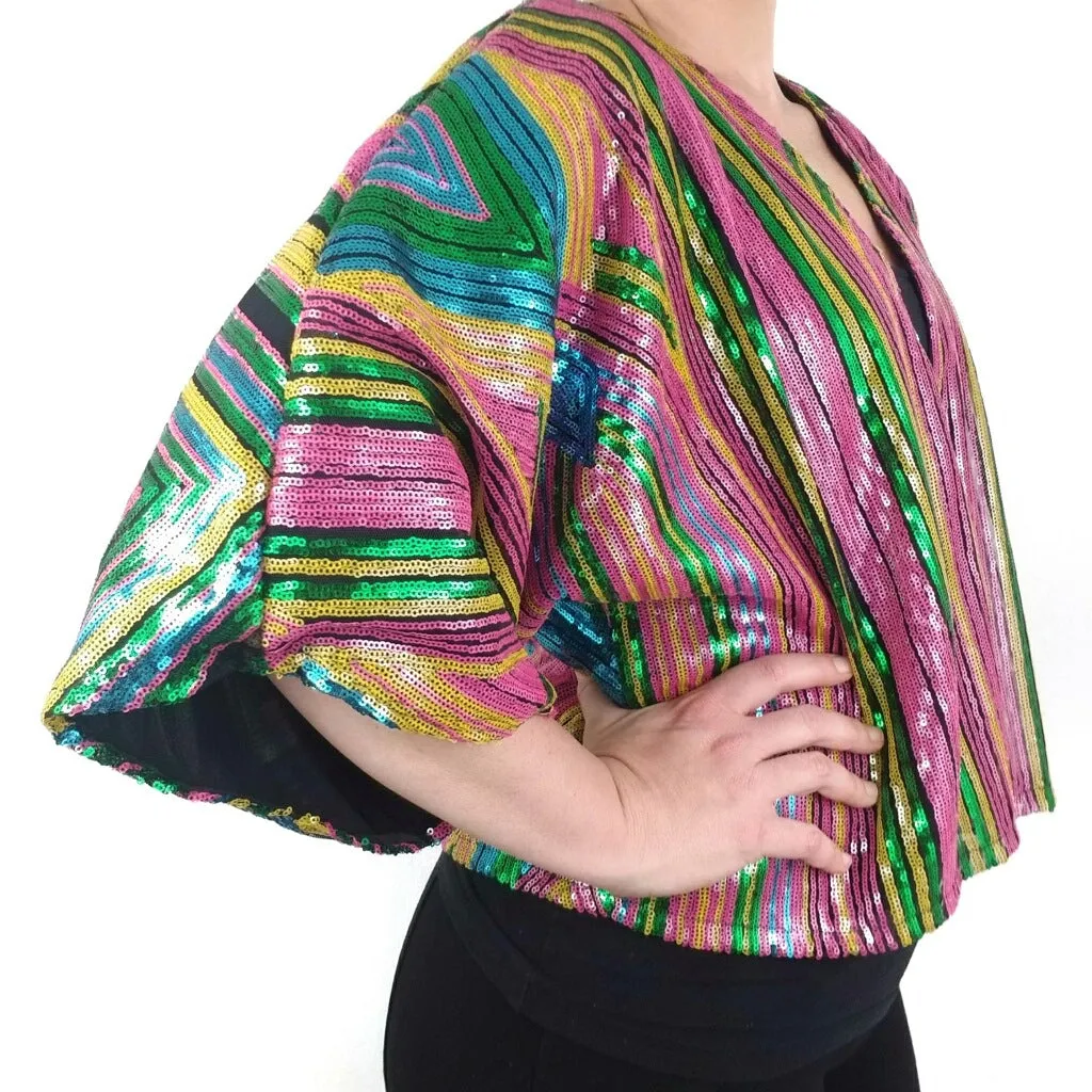 Cropped Geometric Sequin Kimonos by Jill Lindsay Designs X Electric Mess