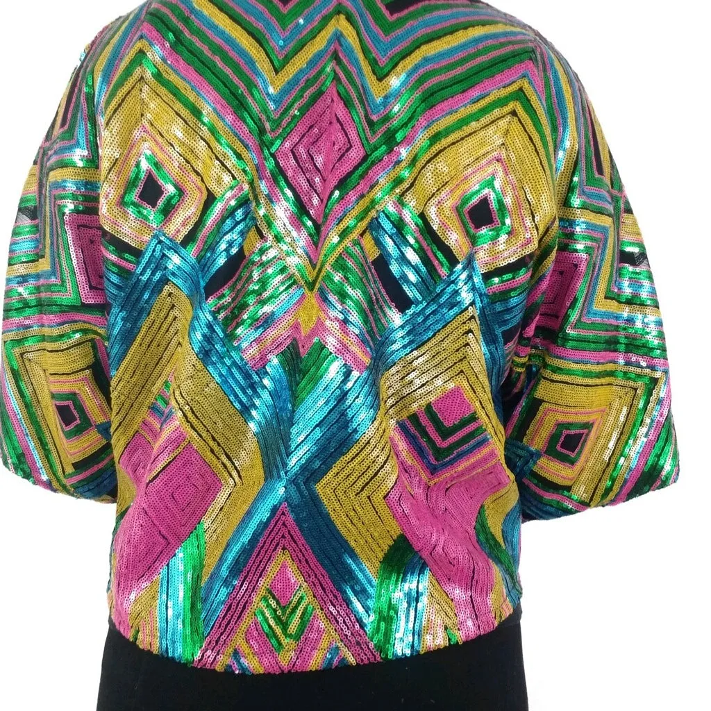 Cropped Geometric Sequin Kimonos by Jill Lindsay Designs X Electric Mess