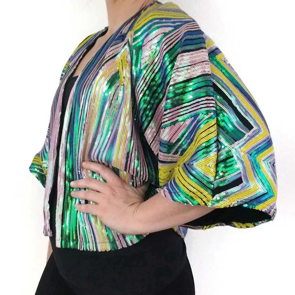 Cropped Geometric Sequin Kimonos by Jill Lindsay Designs X Electric Mess