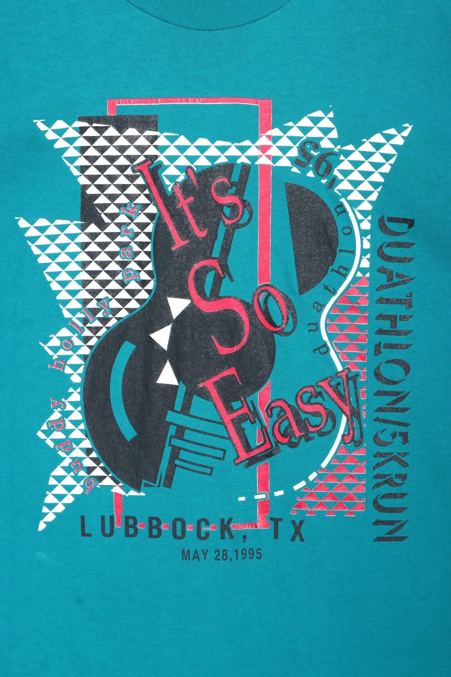 Duathlon 1995 It's So Easy Front Back Single Stitch T-Shirt USA Made (M-L)