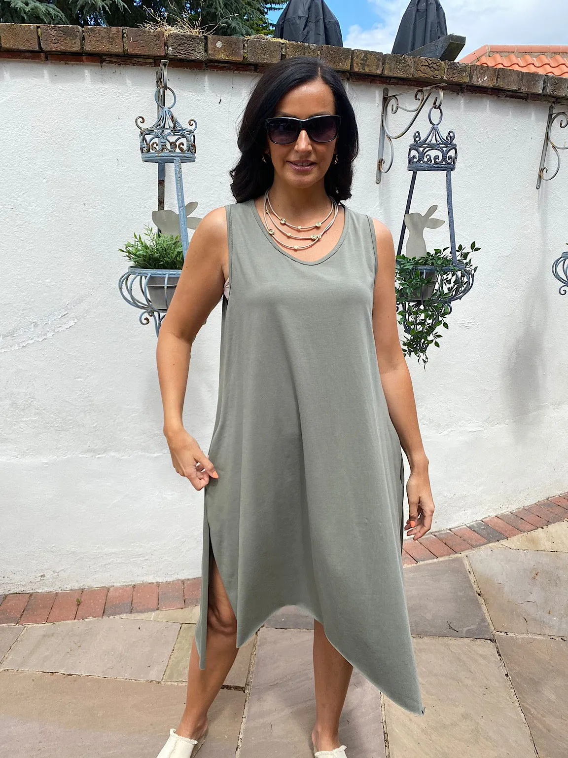 Essential Raw Hem Sleeveless Dress Kathy