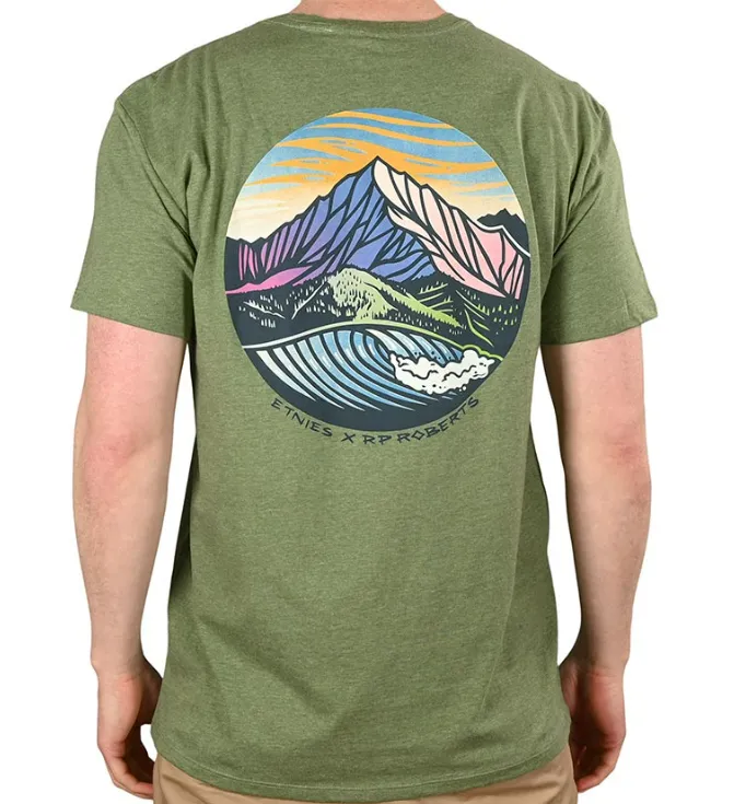 ETNIES RP CIRCULAR WAVE SS TEE OLIVE HEATHER