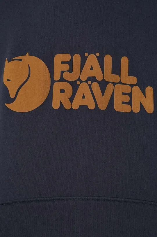 Fjallraven cotton sweatshirt men's navy blue color